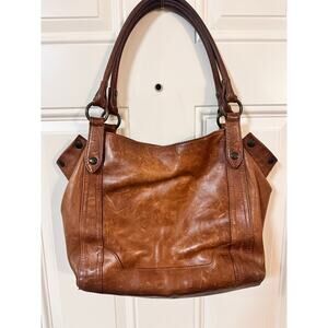 Frye Melissa Shoulder Cognac Leather Bag